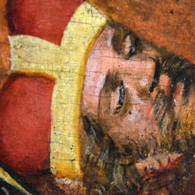 fragment tryptyku z kościoła bernardynów z Wrocławia z przedstawieniem śmierci księcia Henryka II Pobożnego w bitwie pod Legnicą
