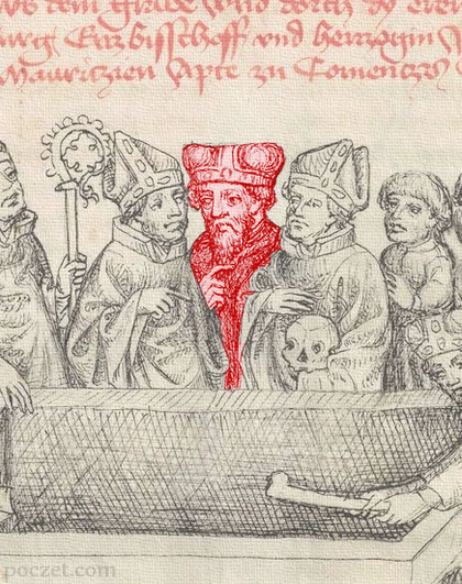 Konrad I głogowski - podobizna z 'Legendy o Św. Jadwidze' w tzw. 'Kodeksie hornigowskim' (1451)