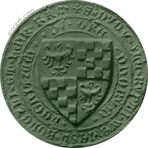 pieczęć herbowa braci niedzielnych Ruperta I, Wacława II, Bolesława IV i Henryka VIII (1367-93)