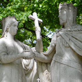 pomnik królowej Jadwigi i Władysława Jagiełły na Plantach