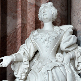 Agnieszka Habsburżanka, żona Bolka II Małego - barokowy posąg w Mauzoleum Piastów