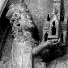fragment Tympanonu Tronu Łaski z przedstawieniem postaci Henryka IV Prawego