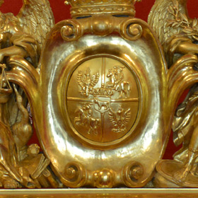 fragment tronu królewskiego z Sali Tronowej