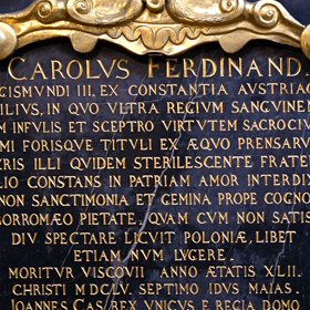 epitafium królewicza Karola Ferdynanda w Kaplicy Wazów