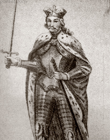 Konrad I głogowski - fragment nieistniejącego już renesansowego fresku w kolegiacie głogowskiej