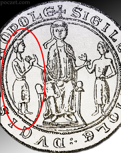 Mieszko II Otyły - podobizna z pieczęci jego matki, Wioli