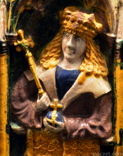 domniemany wizerunek Jana Olbrachta na XVI-wiecznym kaflu piecowym z zamku wawelskiego