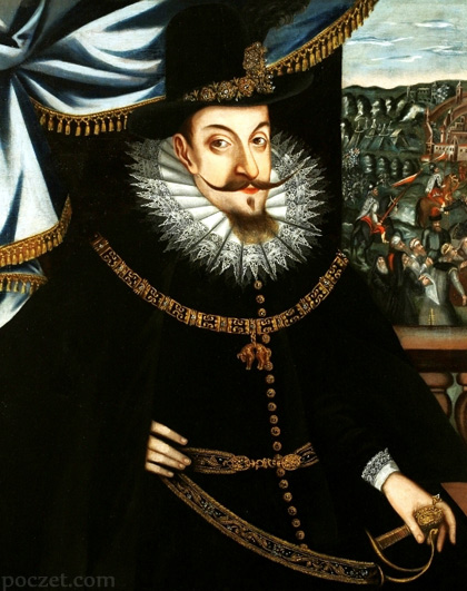 'Portret króla Zygmunta III ze sceną zdobycia Smoleńska' Szymona Boguszowicza
