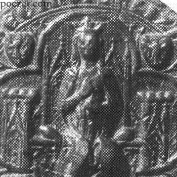 fragment pieczęci majestatycznej Ryksy Elżbiety używanej pomiędzy 1307 i 1335 rokiem