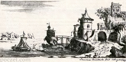 własnoręczny rysunek Stanisława Poniatowskiego z roku 1749