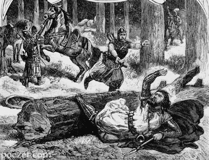 Kazimierz Wielki upada z konia i odnosi ranę w goleń